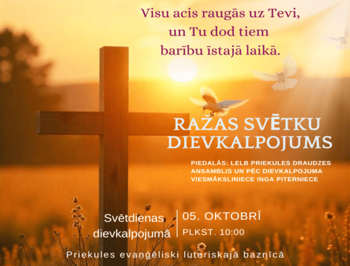 Ražas svētku dievkalpojums  5. oktobrī.