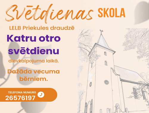 Svētdienas skolas nodarbības!
